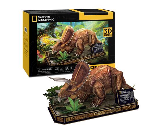 Пазл Cubic Fun 3D National Geographic Dino Трицератопс (DS1052h), изображение 2 Пазл Cubic Fun 3D National Geographic Dino Трицератопс (DS1052h), изображение 2