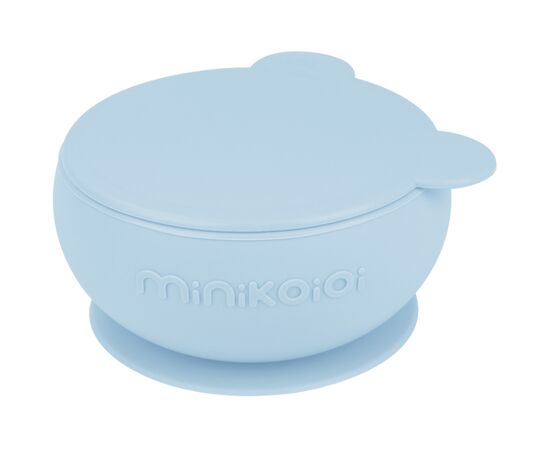 Тарелка детская MinikOiOi Bowly глубокая с крышкой на присоске Mineral Blue (101080003)