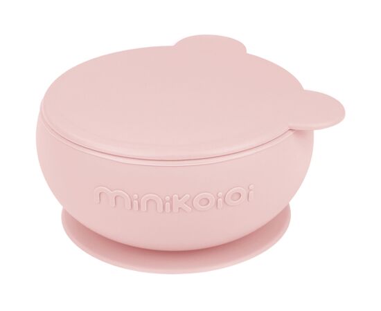 Тарелка детская MinikOiOi Bowly глубокая с крышкой на присоске Pinky Pink (101080002)