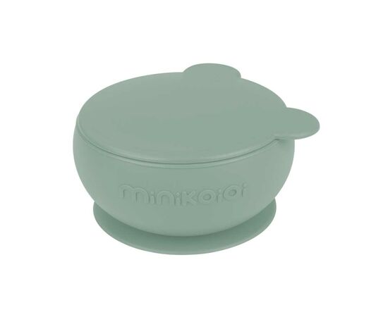 Тарелка детская MinikOiOi Bowly глубокая с крышкой на присоске River Green (101080007)