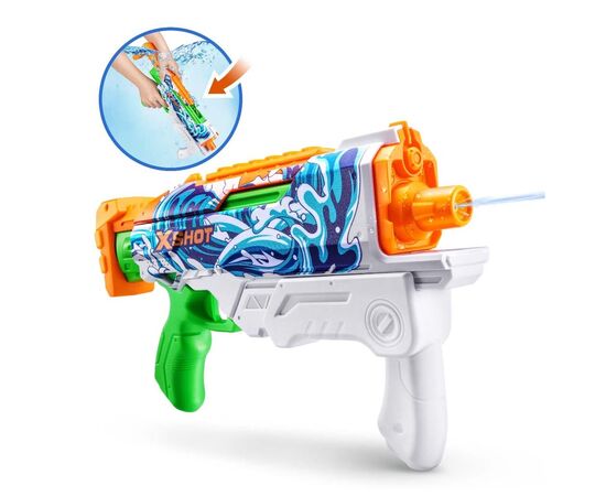 Игрушечное оружие Zuru X-Shot Водный бластер Fast FIill Sins HYPERLOAD Waves (11854A), изображение 3 Игрушечное оружие Zuru X-Shot Водный бластер Fast FIill Sins HYPERLOAD Waves (11854A), изображение 3