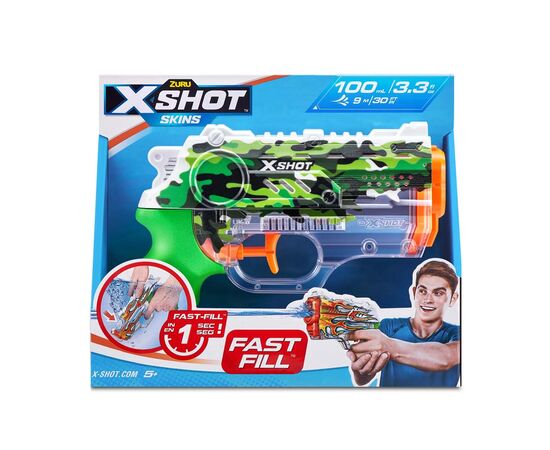 Игрушечное оружие Zuru X-Shot Водный бластер Fast FIill Sins NANO Jungle Camo (11853B), изображение 3