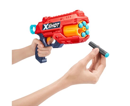 Игрушечное оружие Zuru X-Shot Red Быстрострельный бластер EXCEL REFLEX 6 (16 патронов) (36433R), изображение 3 Игрушечное оружие Zuru X-Shot Red Быстрострельный бластер EXCEL REFLEX 6 (16 патронов) (36433R), изображение 3
