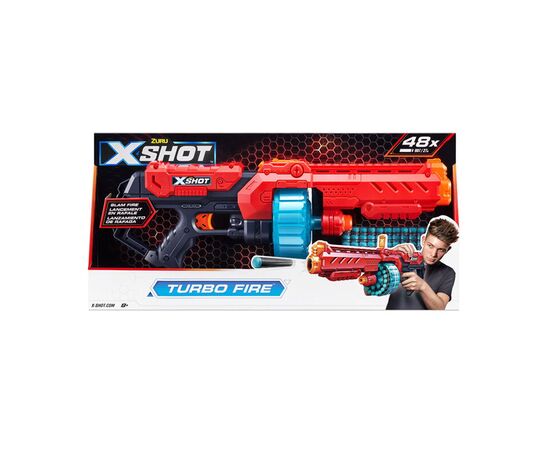 Игрушечное оружие Zuru X-Shot Red Быстрострельный бластер EXCEL Turbo Fire (48 патронов) (36270R), изображение 5 Игрушечное оружие Zuru X-Shot Red Быстрострельный бластер EXCEL Turbo Fire (48 патронов) (36270R), изображение 5