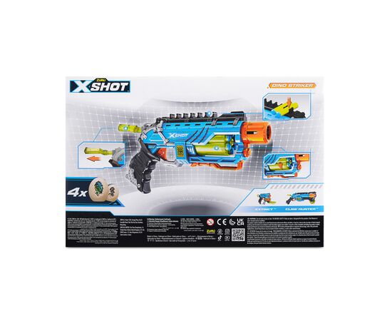 Игрушечное оружие Zuru X-Shot Быстрострельный бластер DINO Striker New (2 средних яйца, 2 маленьких яйца, 16 патронов) (4860R), изображение 5 Игрушечное оружие Zuru X-Shot Быстрострельный бластер DINO Striker New (2 средних яйца, 2 маленьких яйца, 16 патронов) (4860R), изображение 5
