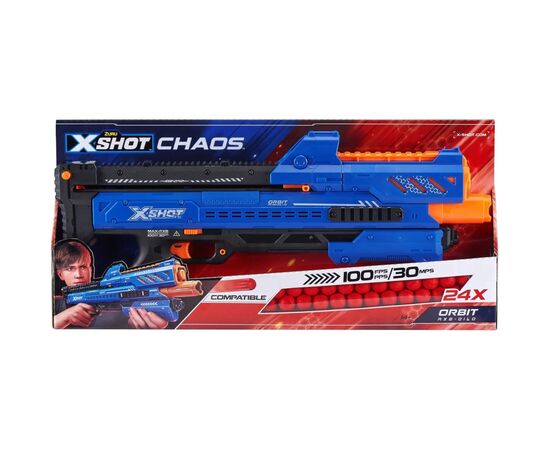 Игрушечное оружие Zuru X-Shot Быстрострельный бластер EXCEL CHAOS New Orbit (24 шарика) (36281R), изображение 3 Игрушечное оружие Zuru X-Shot Быстрострельный бластер EXCEL CHAOS New Orbit (24 шарика) (36281R), изображение 3