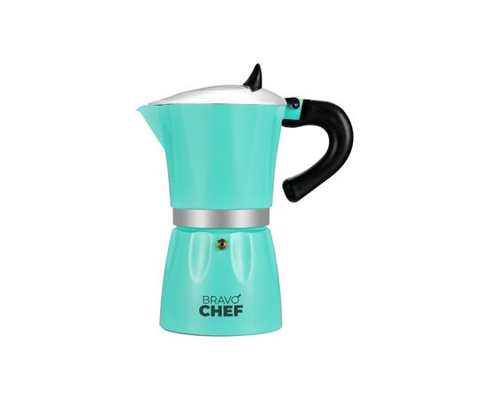 Гейзерна кавоварка Bravo Chef Бірюзова 6 чашок (BC-12100-6)