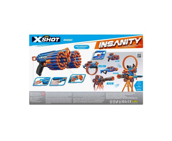 Игрушечное оружие Zuru X-Shot Быстрострельный бластер Insanity-Manic (24 патронов) (36603R)