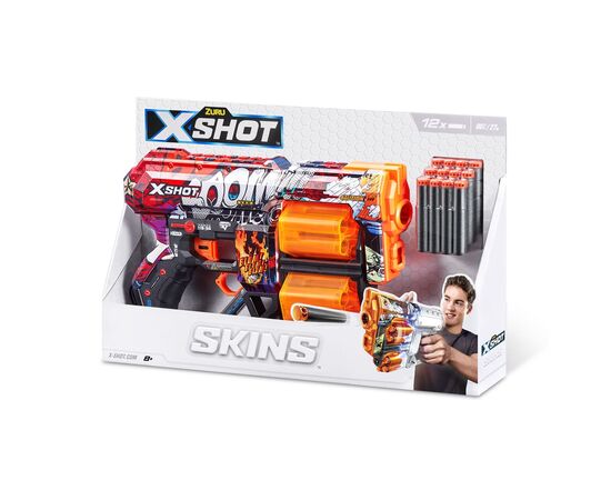 Игрушечное оружие Zuru X-Shot Быстрострельный бластер Skins Dread Boom (12 патронов) (36517A), изображение 7 Игрушечное оружие Zuru X-Shot Быстрострельный бластер Skins Dread Boom (12 патронов) (36517A), изображение 7