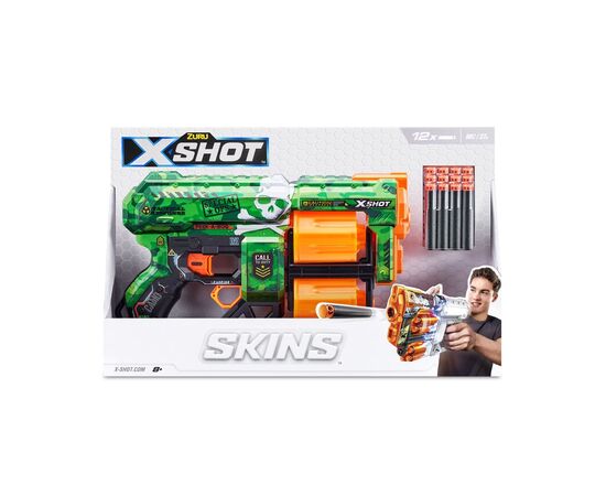 Игрушечное оружие Zuru X-Shot Быстрострельный бластер Skins Dread Camo (12 патронов) (36517D), изображение 4 Игрушечное оружие Zuru X-Shot Быстрострельный бластер Skins Dread Camo (12 патронов) (36517D), изображение 4