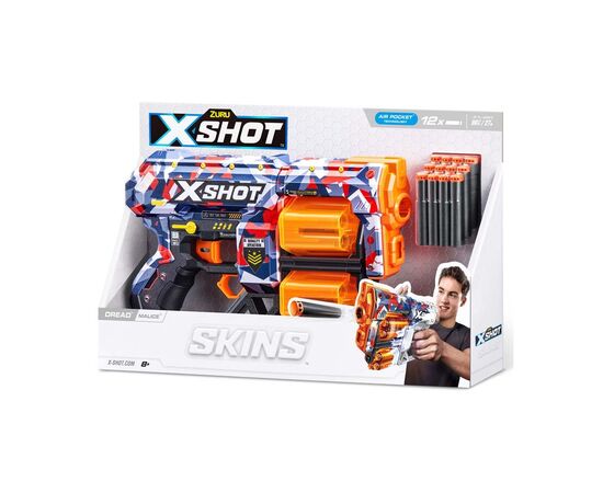 Игрушечное оружие Zuru X-Shot Быстрострельный бластер Skins Dread Malice (12 патронов) (36517Q), изображение 3 Игрушечное оружие Zuru X-Shot Быстрострельный бластер Skins Dread Malice (12 патронов) (36517Q), изображение 3