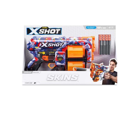 Игрушечное оружие Zuru X-Shot Быстрострельный бластер Skins Dread Malice (12 патронов) (36517Q), изображение 4 Игрушечное оружие Zuru X-Shot Быстрострельный бластер Skins Dread Malice (12 патронов) (36517Q), изображение 4