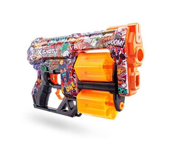 Игрушечное оружие Zuru X-Shot Быстрострельный бластер Skins Dread Sketch (12 патронов) (36517H), изображение 3 Игрушечное оружие Zuru X-Shot Быстрострельный бластер Skins Dread Sketch (12 патронов) (36517H), изображение 3