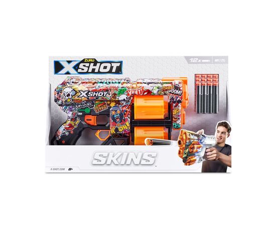 Игрушечное оружие Zuru X-Shot Быстрострельный бластер Skins Dread Sketch (12 патронов) (36517H), изображение 4 Игрушечное оружие Zuru X-Shot Быстрострельный бластер Skins Dread Sketch (12 патронов) (36517H), изображение 4