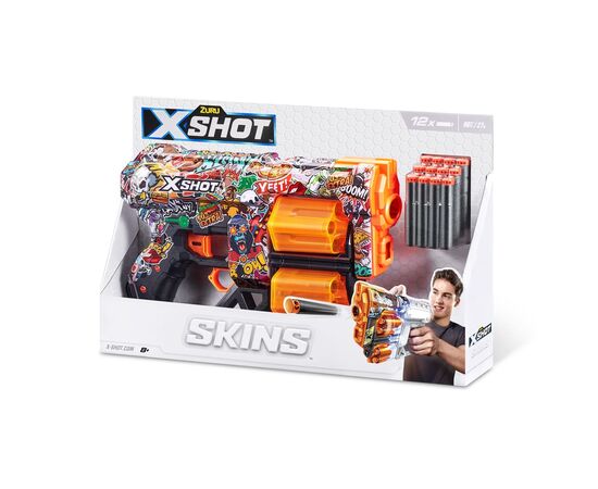 Игрушечное оружие Zuru X-Shot Быстрострельный бластер Skins Dread Sketch (12 патронов) (36517H), изображение 6 Игрушечное оружие Zuru X-Shot Быстрострельный бластер Skins Dread Sketch (12 патронов) (36517H), изображение 6