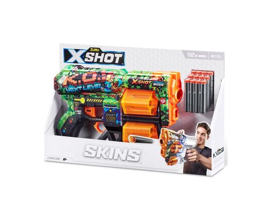 Игрушечное оружие Zuru X-Shot Быстрострельный бластер Skins Dread К.А. (12 патронов) (36517B), изображение 4 Игрушечное оружие Zuru X-Shot Быстрострельный бластер Skins Dread К.А. (12 патронов) (36517B), изображение 4