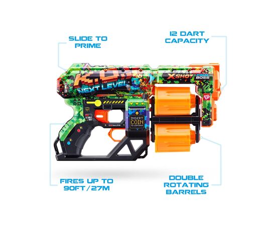 Игрушечное оружие Zuru X-Shot Быстрострельный бластер Skins Dread К.А. (12 патронов) (36517B), изображение 5 Игрушечное оружие Zuru X-Shot Быстрострельный бластер Skins Dread К.А. (12 патронов) (36517B), изображение 5