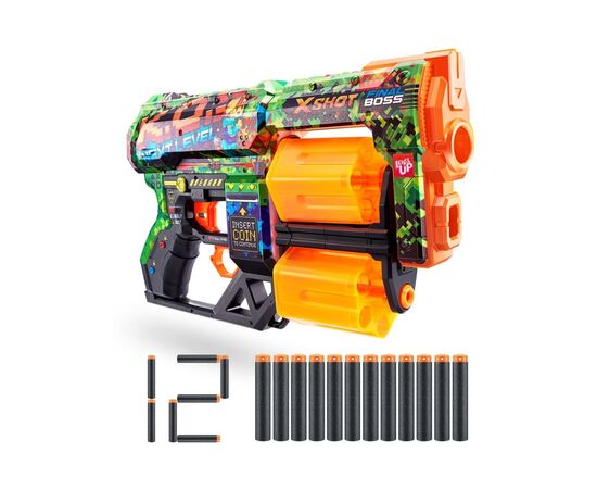 Іграшкова зброя Zuru X-Shot Швидкострільний бластер Skins Dread К.О. (12 патронів) (36517B)