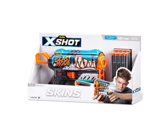Игрушечное оружие Zuru X-Shot Быстрострельный бластер Skins Flux Beast Out (8 патронов) (36516L), изображение 3 Игрушечное оружие Zuru X-Shot Быстрострельный бластер Skins Flux Beast Out (8 патронов) (36516L), изображение 3