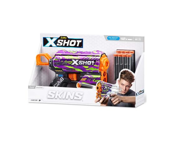 Игрушечное оружие Zuru X-Shot Быстрострельный бластер Skins Flux Crucifer (8 патронов) (36516J), изображение 3 Игрушечное оружие Zuru X-Shot Быстрострельный бластер Skins Flux Crucifer (8 патронов) (36516J), изображение 3