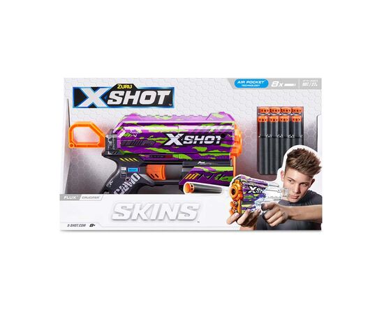 Игрушечное оружие Zuru X-Shot Быстрострельный бластер Skins Flux Crucifer (8 патронов) (36516J), изображение 4 Игрушечное оружие Zuru X-Shot Быстрострельный бластер Skins Flux Crucifer (8 патронов) (36516J), изображение 4