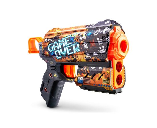 Игрушечное оружие Zuru X-Shot Быстрострельный бластер Skins Flux Game Over (8 патронов) (36516E)