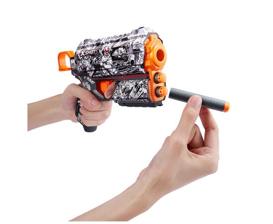 Игрушечное оружие Zuru X-Shot Быстрострельный бластер Skins Flux Illustrate (8 патронов) (36516D), изображение 4 Игрушечное оружие Zuru X-Shot Быстрострельный бластер Skins Flux Illustrate (8 патронов) (36516D), изображение 4