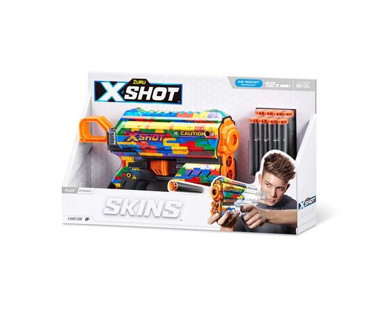 Игрушечное оружие Zuru X-Shot Быстрострельный бластер Skins Flux Striper (8 патронов) (36516K)