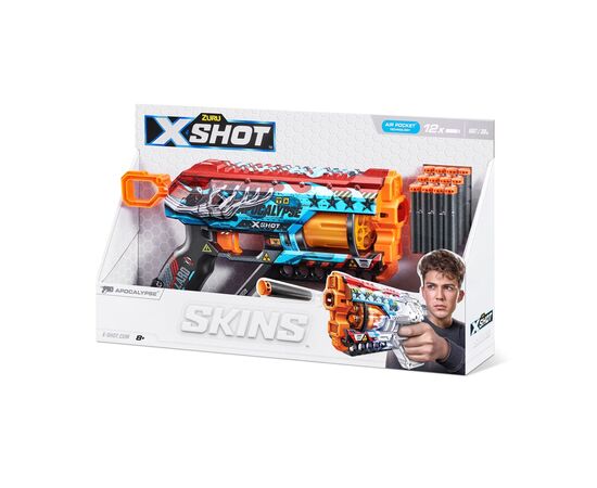 Игрушечное оружие Zuru X-Shot Быстрострельный бластер Skins Griefer Apocalypse (12 патронов) (36561E), изображение 10 Игрушечное оружие Zuru X-Shot Быстрострельный бластер Skins Griefer Apocalypse (12 патронов) (36561E), изображение 10