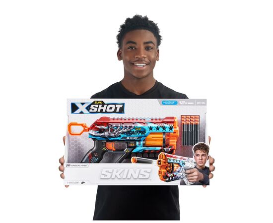 Игрушечное оружие Zuru X-Shot Быстрострельный бластер Skins Griefer Apocalypse (12 патронов) (36561E), изображение 2 Игрушечное оружие Zuru X-Shot Быстрострельный бластер Skins Griefer Apocalypse (12 патронов) (36561E), изображение 2