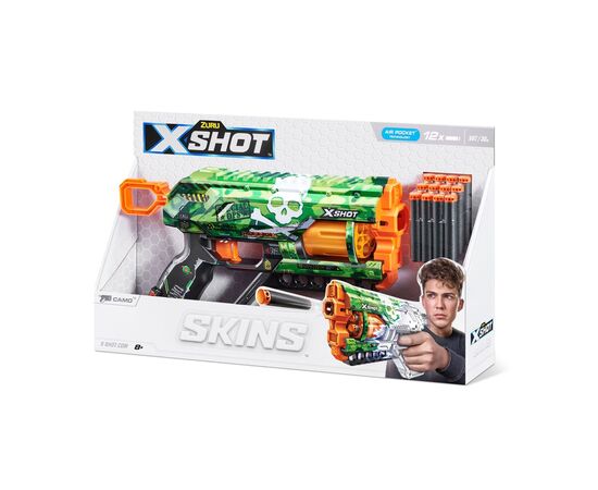 Игрушечное оружие Zuru X-Shot Быстрострельный бластер Skins Griefer Camo (12 патронов) (36561H), изображение 2 Игрушечное оружие Zuru X-Shot Быстрострельный бластер Skins Griefer Camo (12 патронов) (36561H), изображение 2