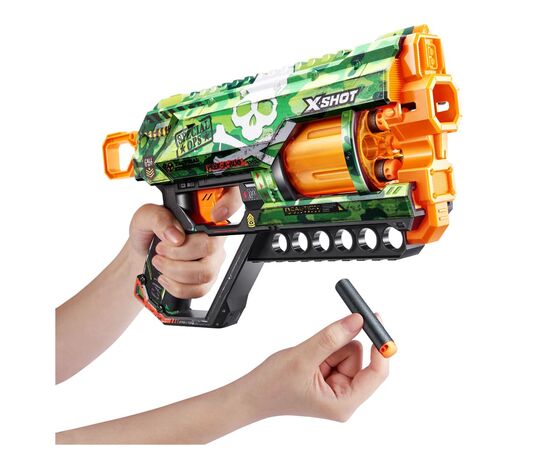 Игрушечное оружие Zuru X-Shot Быстрострельный бластер Skins Griefer Camo (12 патронов) (36561H), изображение 5 Игрушечное оружие Zuru X-Shot Быстрострельный бластер Skins Griefer Camo (12 патронов) (36561H), изображение 5
