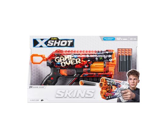 Игрушечное оружие Zuru X-Shot Быстрострельный бластер Skins Griefer Game Over (12 патронов) (36561D), изображение 3 Игрушечное оружие Zuru X-Shot Быстрострельный бластер Skins Griefer Game Over (12 патронов) (36561D), изображение 3