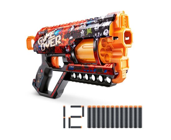 Іграшкова зброя Zuru X-Shot Швидкострільний бластер Skins Griefer Game Over (12 патронів) (36561D)