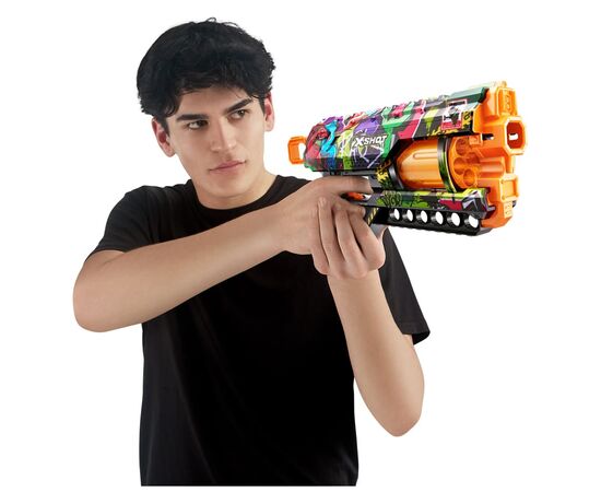 Игрушечное оружие Zuru X-Shot Быстрострельный бластер Skins Griefer Graffiti (12 патронов) (36561G), изображение 6 Игрушечное оружие Zuru X-Shot Быстрострельный бластер Skins Griefer Graffiti (12 патронов) (36561G), изображение 6