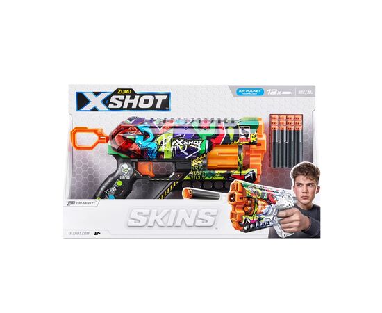 Игрушечное оружие Zuru X-Shot Быстрострельный бластер Skins Griefer Graffiti (12 патронов) (36561G)