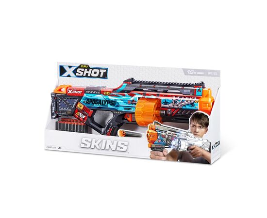 Игрушечное оружие Zuru X-Shot X-Shot Быстрострельный бластер Skins Last Stand Apocalypse (16 патронов) (36518D), изображение 7 Игрушечное оружие Zuru X-Shot X-Shot Быстрострельный бластер Skins Last Stand Apocalypse (16 патронов) (36518D), изображение 7