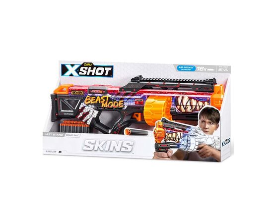 Игрушечное оружие Zuru X-Shot Быстрострельный бластер Skins Last Stand Beast Out (16 патронов) (36518J), изображение 3 Игрушечное оружие Zuru X-Shot Быстрострельный бластер Skins Last Stand Beast Out (16 патронов) (36518J), изображение 3