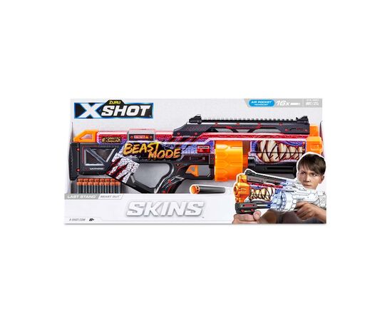 Игрушечное оружие Zuru X-Shot Быстрострельный бластер Skins Last Stand Beast Out (16 патронов) (36518J), изображение 5 Игрушечное оружие Zuru X-Shot Быстрострельный бластер Skins Last Stand Beast Out (16 патронов) (36518J), изображение 5