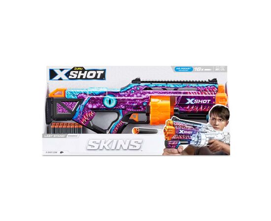Игрушечное оружие Zuru X-Shot Быстрострельный бластер Skins Last Stand Enigma (16 патронов) (36518L), изображение 4 Игрушечное оружие Zuru X-Shot Быстрострельный бластер Skins Last Stand Enigma (16 патронов) (36518L), изображение 4