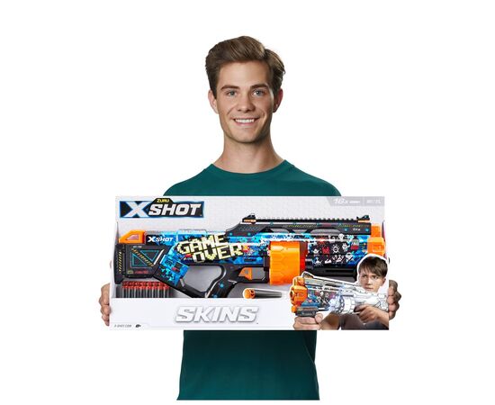 Игрушечное оружие Zuru X-Shot Быстрострельный бластер Skins Last Stand Game Over (16 патронов) (36518A), изображение 6 Игрушечное оружие Zuru X-Shot Быстрострельный бластер Skins Last Stand Game Over (16 патронов) (36518A), изображение 6