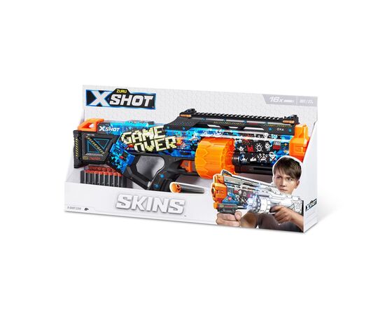 Игрушечное оружие Zuru X-Shot Быстрострельный бластер Skins Last Stand Game Over (16 патронов) (36518A), изображение 7 Игрушечное оружие Zuru X-Shot Быстрострельный бластер Skins Last Stand Game Over (16 патронов) (36518A), изображение 7