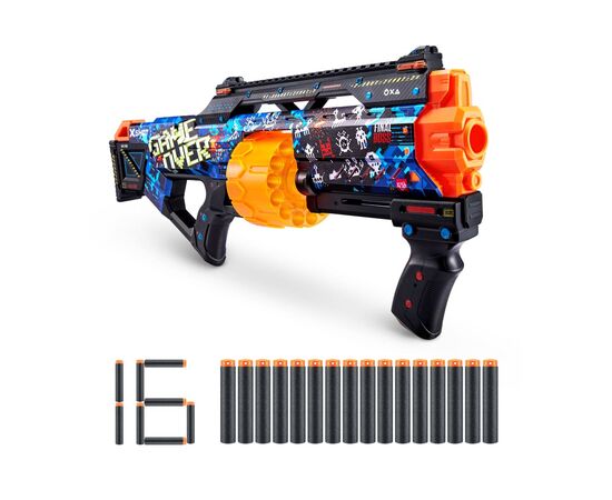 Игрушечное оружие Zuru X-Shot Быстрострельный бластер Skins Last Stand Game Over (16 патронов) (36518A)