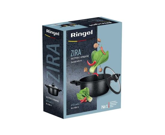 Кастрюля Ringel Zira з кришкою низька 4.1 л (RG-21006-24), изображение 6 Кастрюля Ringel Zira з кришкою низька 4.1 л (RG-21006-24), изображение 6