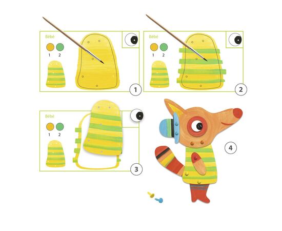 Набор для творчества Djeco Семейка лис раскраски (DJ09897), изображение 4 Набор для творчества Djeco Семейка лис раскраски (DJ09897), изображение 4