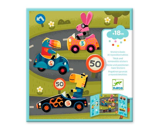 Набір для творчості Djeco Автомобілі, з наліпками, що переміщуються " (DJ09073), зображення 2 Набір для творчості Djeco Автомобілі, з наліпками, що переміщуються " (DJ09073), зображення 2