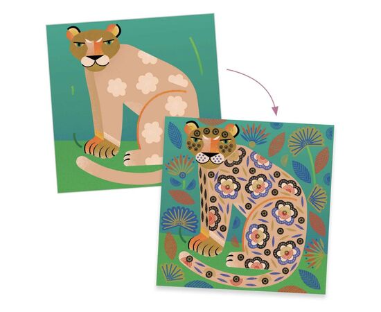 Набір для творчості Djeco Тварини і візерунки зі штампами (DJ08966), зображення 2 Набір для творчості Djeco Тварини і візерунки зі штампами (DJ08966), зображення 2