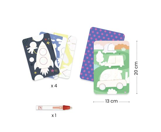 Набор для творчества Djeco В море, в небе, на земле художественный комплект для рисования водой (DJ09074), изображение 2 Набор для творчества Djeco В море, в небе, на земле художественный комплект для рисования водой (DJ09074), изображение 2