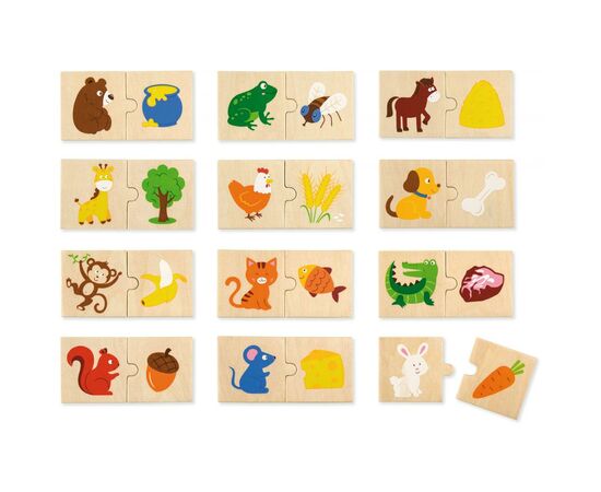 Пазл Viga Toys Что едят животные (51607), изображение 2 Пазл Viga Toys Что едят животные (51607), изображение 2