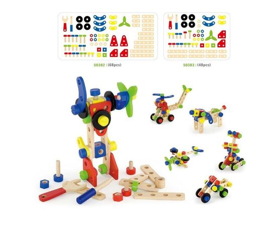 Конструктор Viga Toys Набор строительных блоков 68 деталей (50382), изображение 3 Конструктор Viga Toys Набор строительных блоков 68 деталей (50382), изображение 3